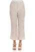 Flared Beige Crinkled Silk Trousers 1