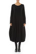 Flared Black Jersey Cotton Dress 1