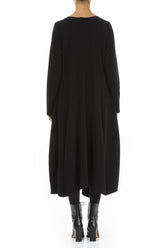 Flared Black Jersey Cotton Dress 2