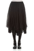 Flared Black Silk Chiffon Skirt 1