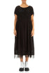Flared Butterfly Black Mesh Silk Dress 1