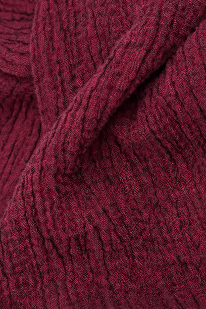 Flared Ruby Textured Linen Tunic