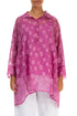 Flared Collar Neck Wild Berry Bubbles Silk Tunic 1