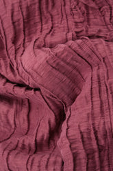 Flared Crinkled Antique Ruby Silk Shirt 5