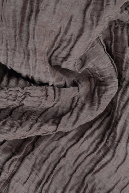 V-Neck Crinkled Truffle Silk Blouse 5