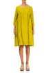 Flared Cyber Lime Linen Dress 1