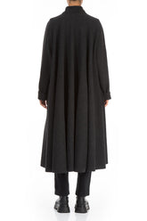 Flared Dark Grey Wool Coat 2