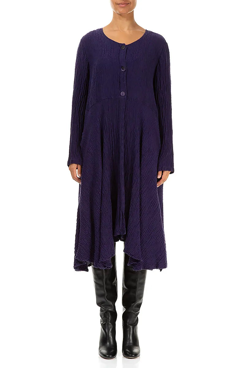 Flared Floral Royal Purple Silk Jacket 1