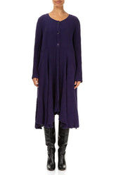 Flared Floral Royal Purple Silk Jacket 1