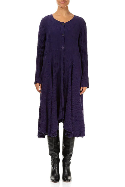 Flared Floral Royal Purple Silk Jacket 1