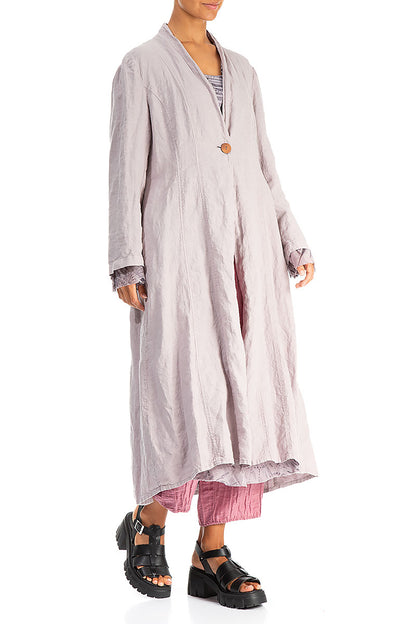 Flared Greige Lined Linen Jacket 3