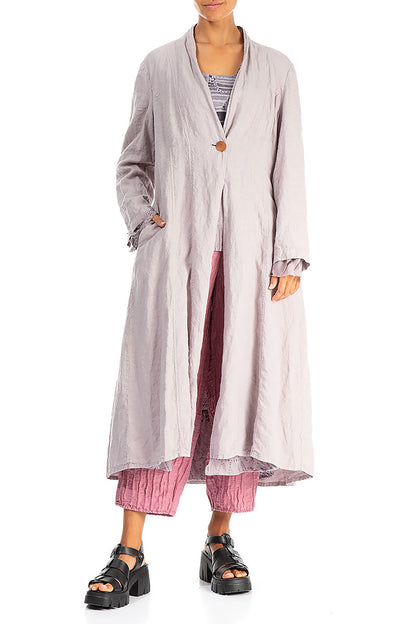 Flared Greige Lined Linen Jacket 4
