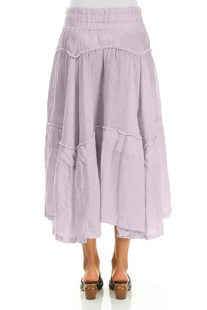 Flared Lilac Crêpe Linen Skirt