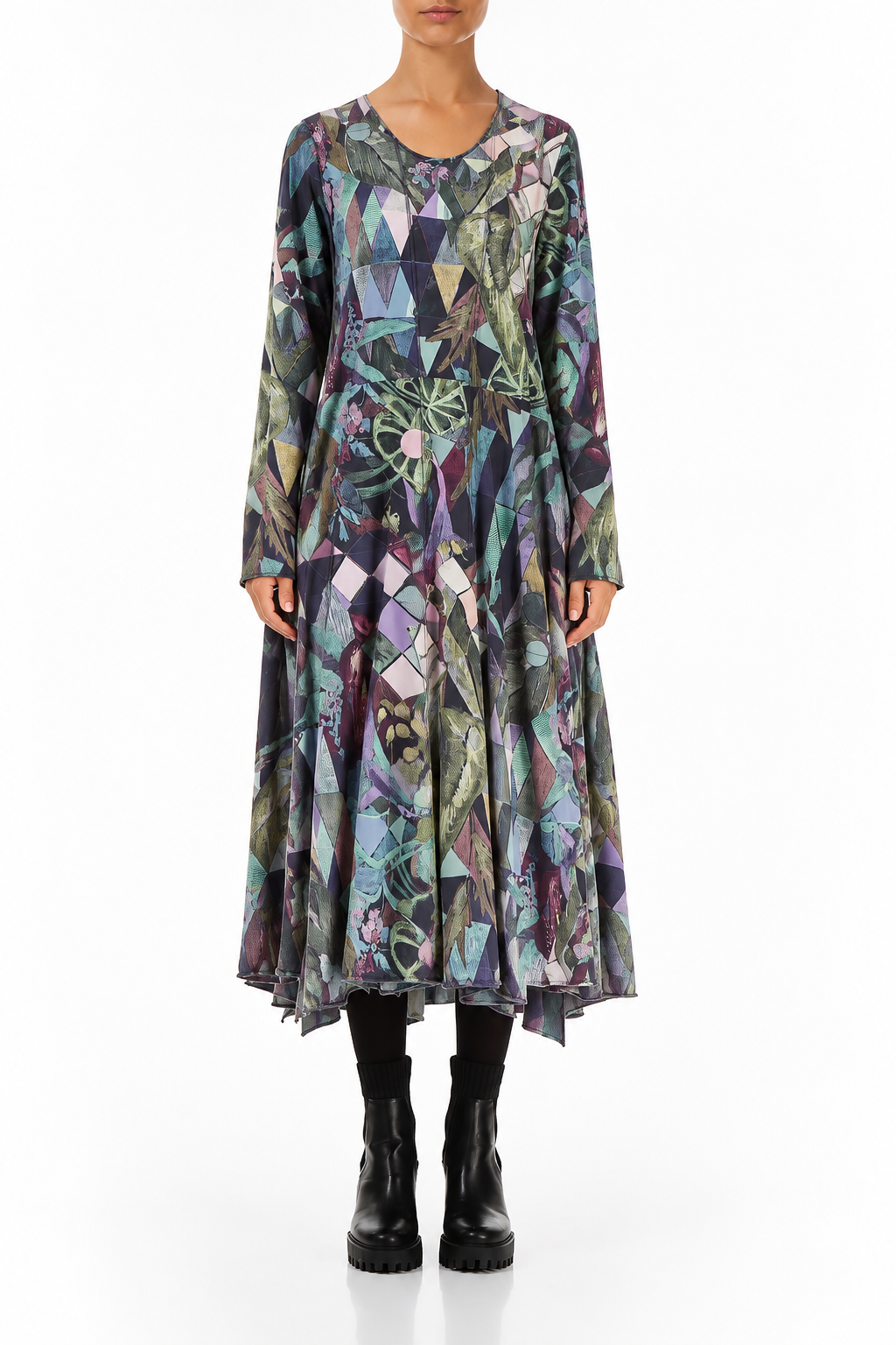 Robe longue évasée en Coton Art Mosaic