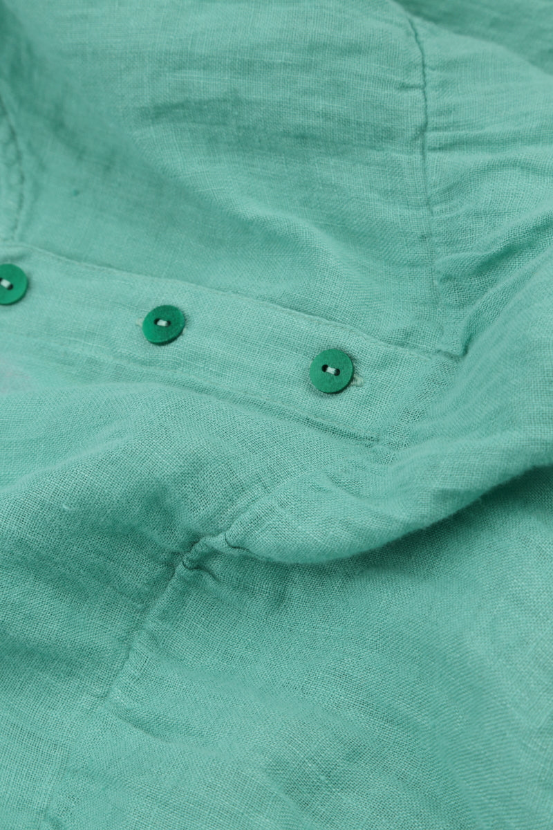 Haut en lin et gaze évasé couleur menthe