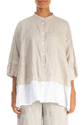 Flared Natural Linen Shirt 1