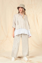 Flared Natural Linen Shirt 6