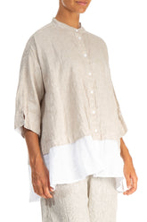 Flared Natural Linen Shirt 3