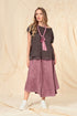 Flared Off-Dye Mauve Taupe Linen Skirt 1