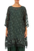 Flared Pine Green Bubbles Silk Tunic 1