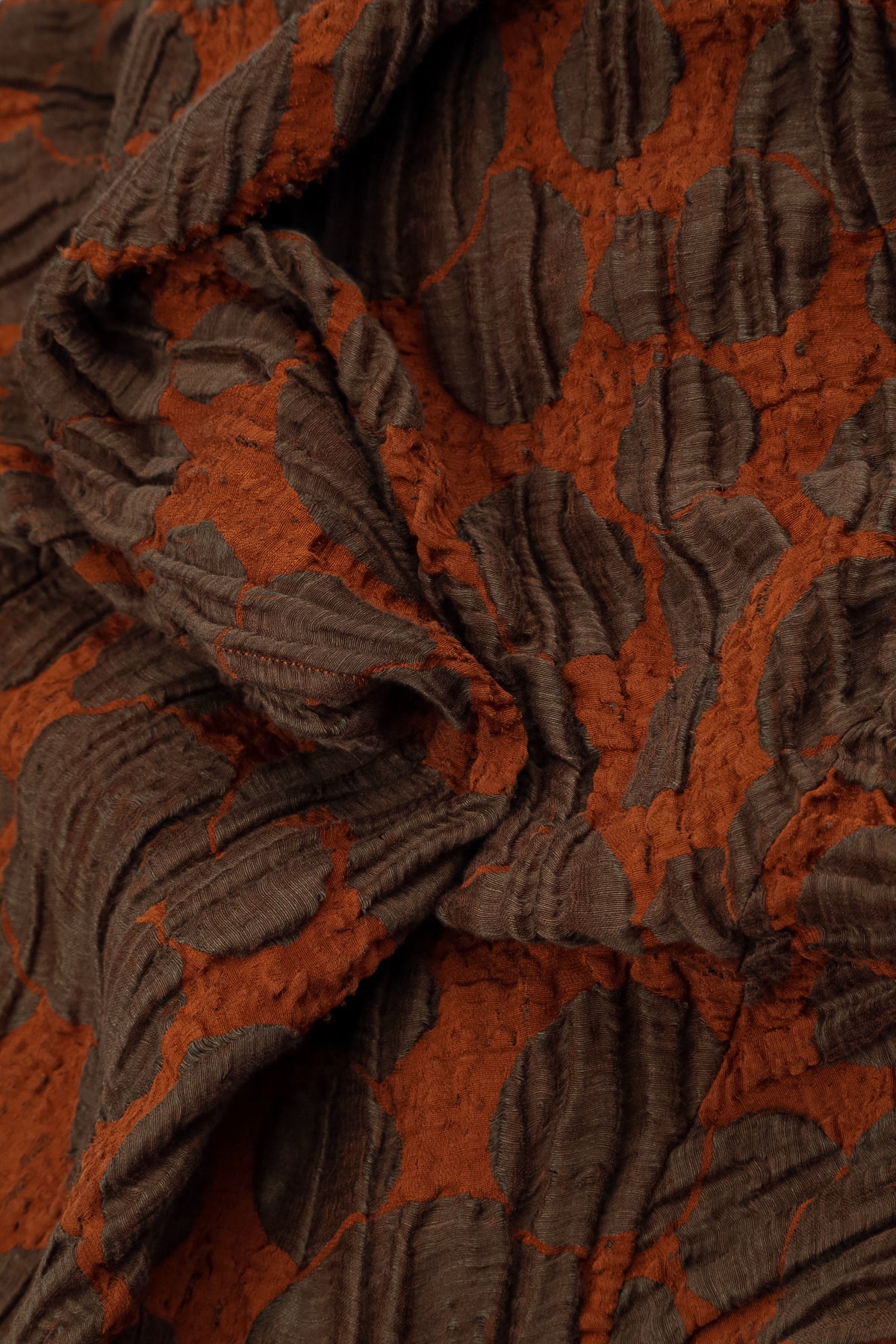 Flared Pockets Crinkled Aged Copper Circle Silk Linen Tunic 5