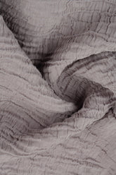Flared Pockets Crinkled Greige Silk Linen Blouse 5