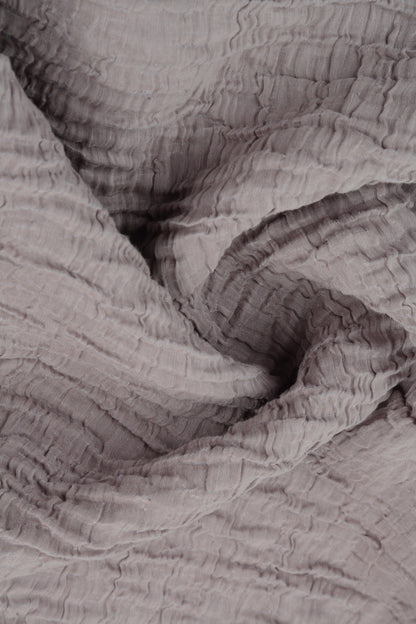 Flared Pockets Crinkled Greige Silk Linen Blouse 5