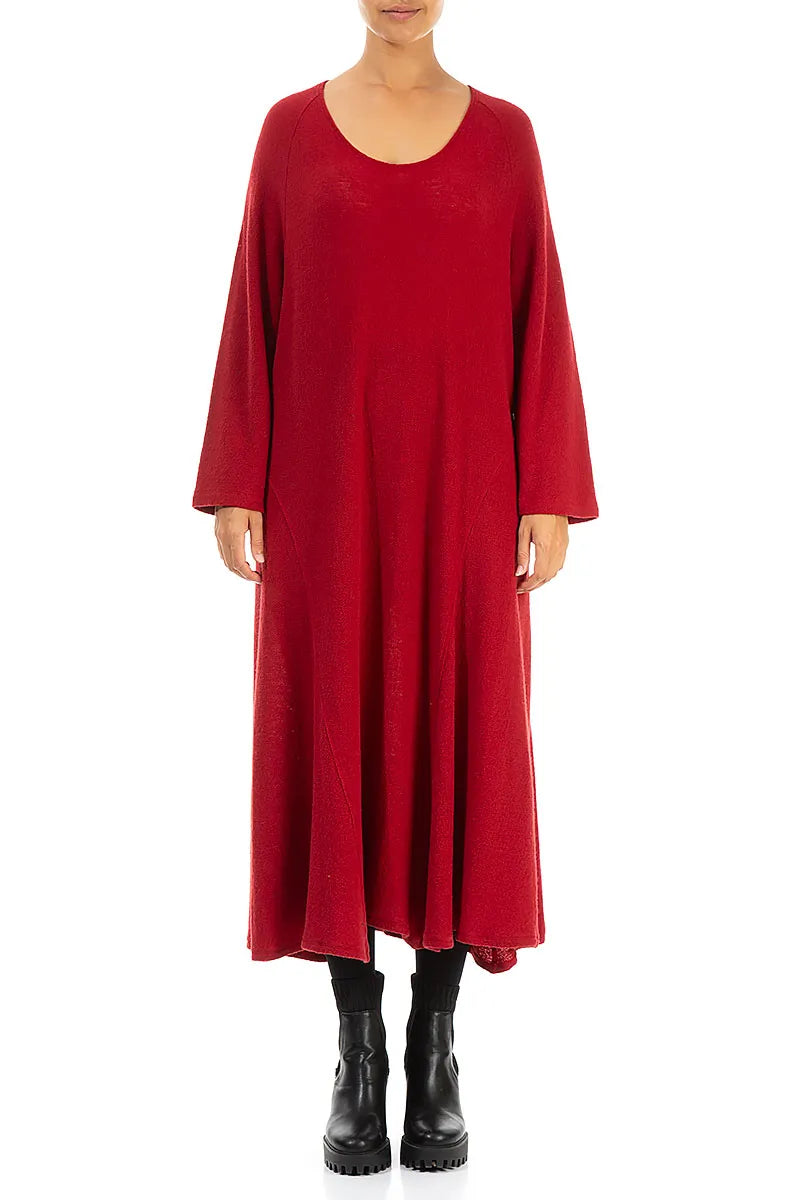 Flared Red Wool Dress 1