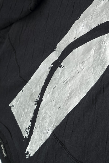 Flared Silver Metallic Grey Wavy Cotton Dress 6