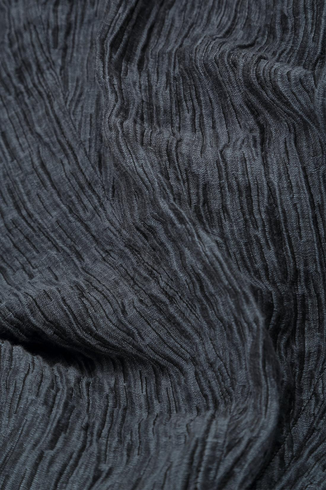 Flared Slate Crinkled Silk Skirt 5