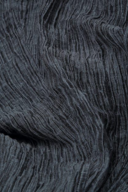 Flared Slate Crinkled Silk Skirt