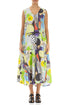 Flared Sleeveless Artmaze Linen Dress 1