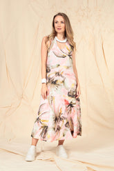 Flared Sleeveless Oasis Linen Dress 5
