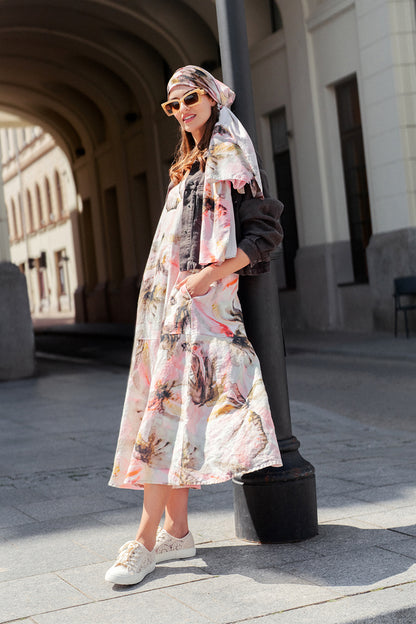 Flared Sleeveless Oasis Linen Dress 6