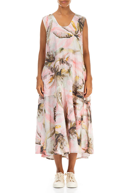 Flared Sleeveless Oasis Linen Dress 1
