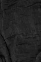 Flared Textured Black Silk Linen Shirt 5
