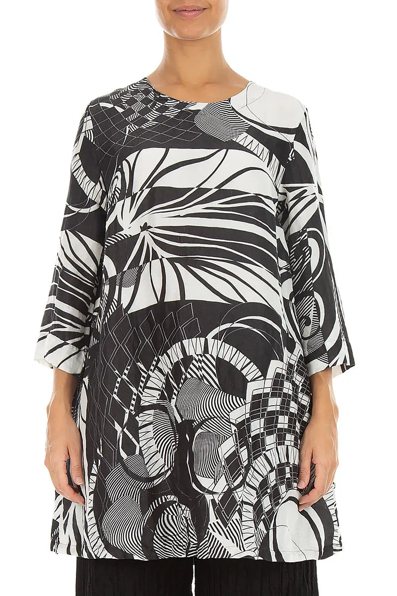 Flared Textured Orbit Silk Linen Tunic