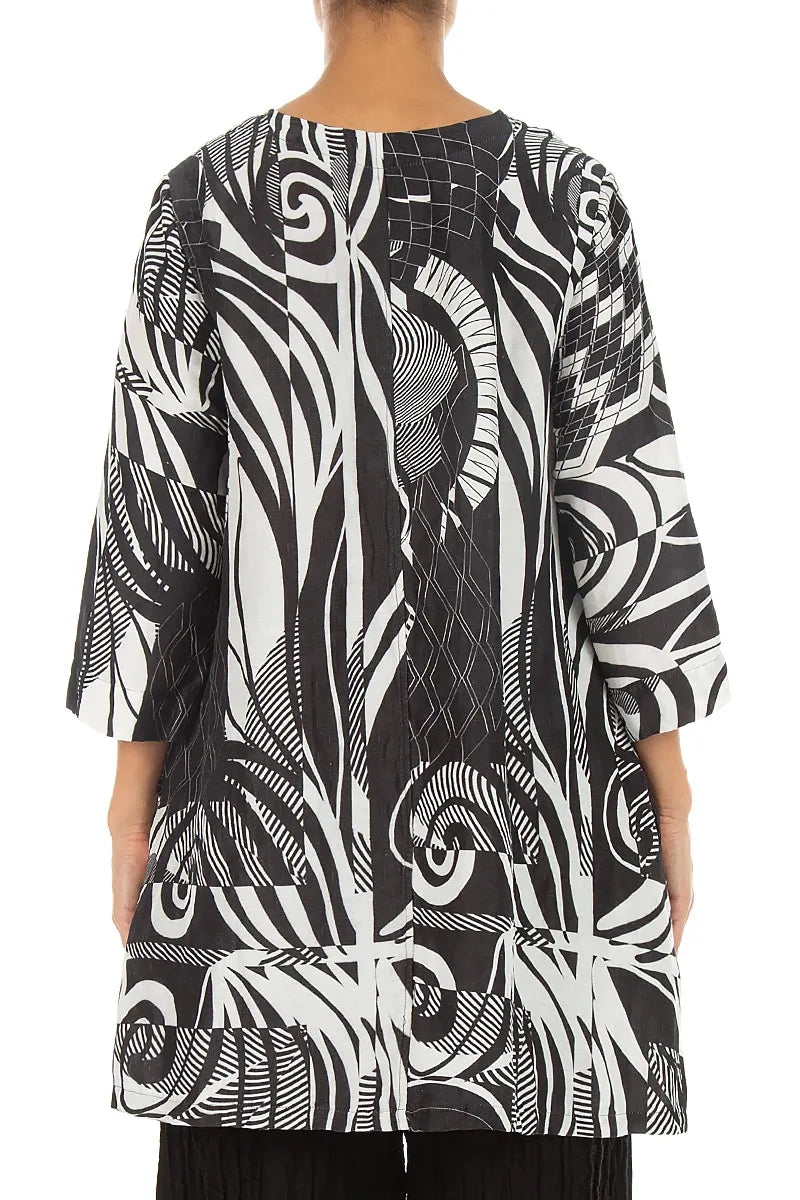 Flared Textured Orbit Silk Linen Tunic