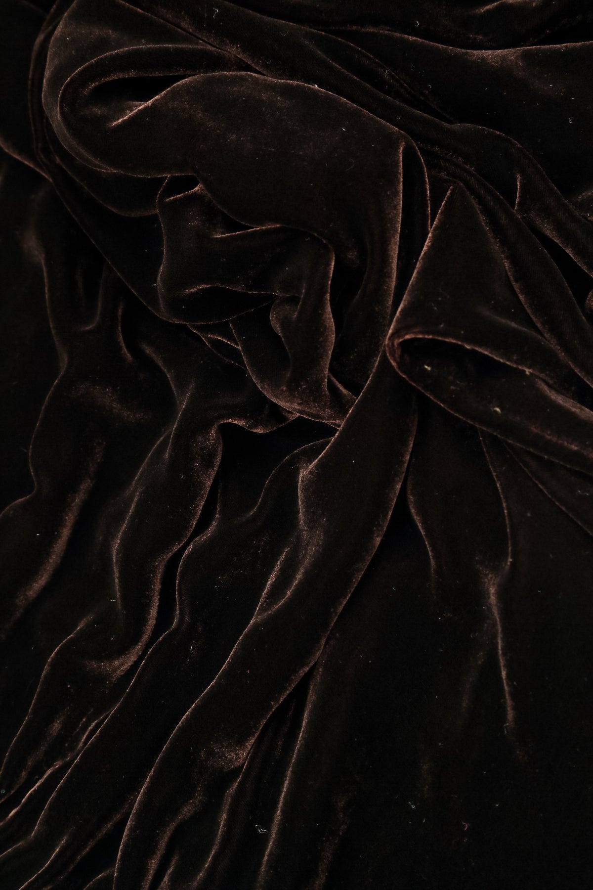 Flared Truffle Brown Silk Velvet Dress 5