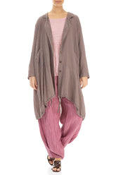 Flared Truffle Textured Silk Jacket 5