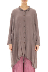 Flared Truffle Textured Silk Jacket 1