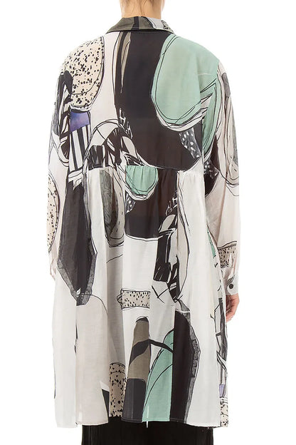 Flared Tumbled Stone Silk Cotton Jacket 2