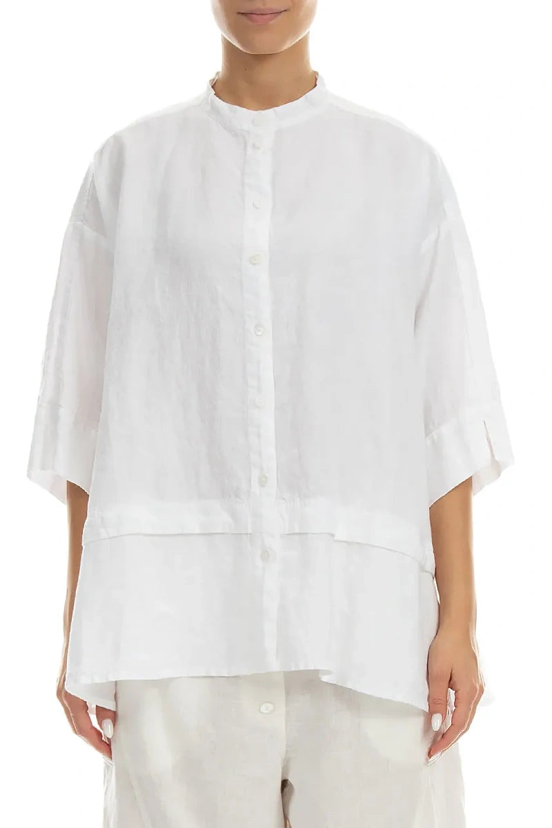 Flared White Linen Shirt 1