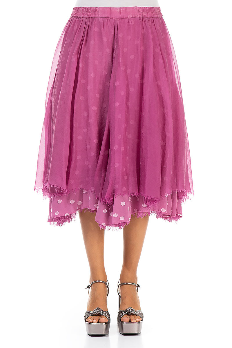 Flared Wild Berry Silk Chiffon Skirt 1