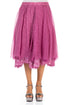 Flared Wild Berry Silk Chiffon Skirt 1