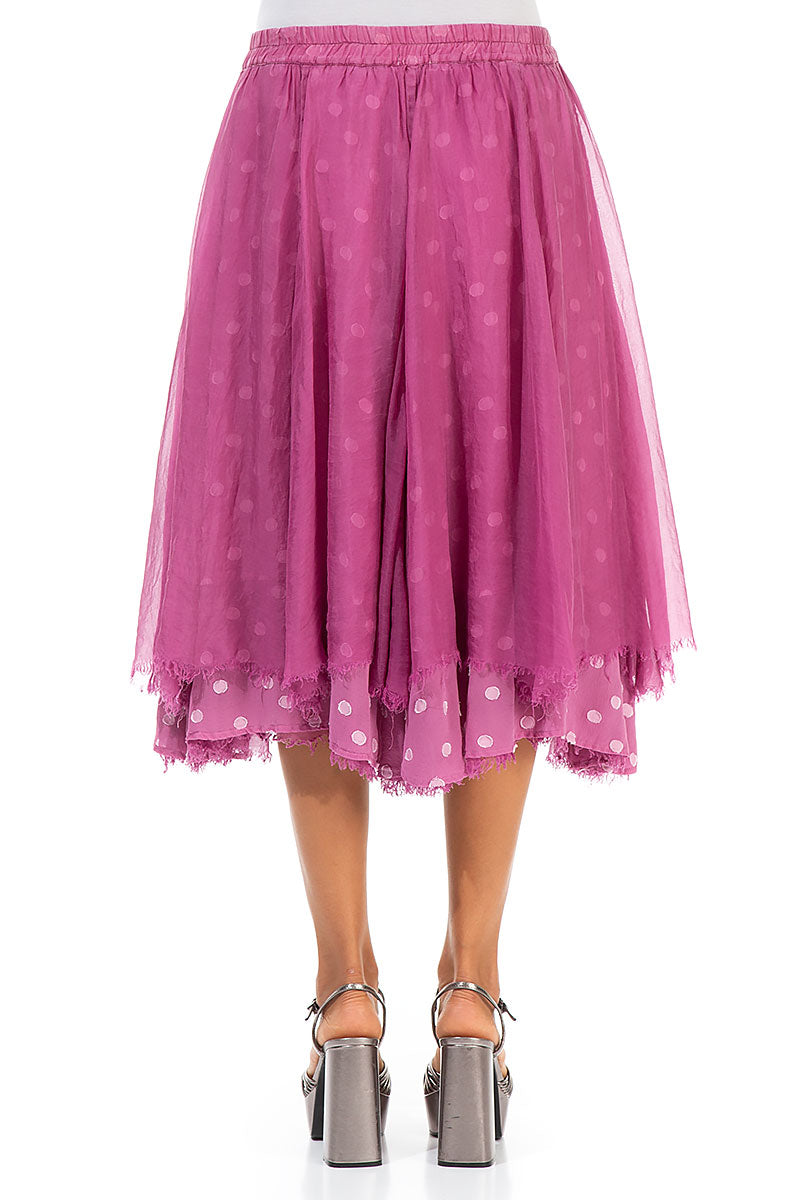 Flared Wild Berry Silk Chiffon Skirt 2
