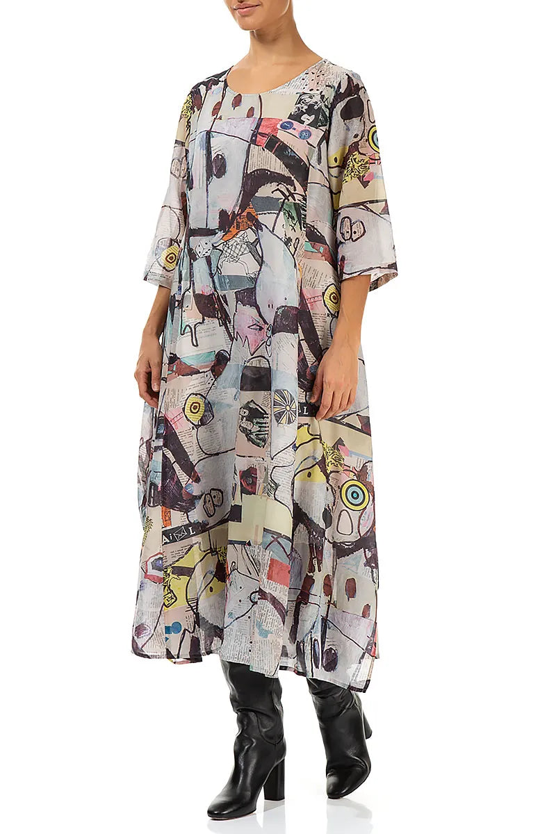 Floaty Artful Elements Silk Cotton Dress 3