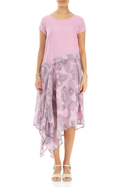 Floaty Camomile Taffy Pink Silk Cotton Dress 1