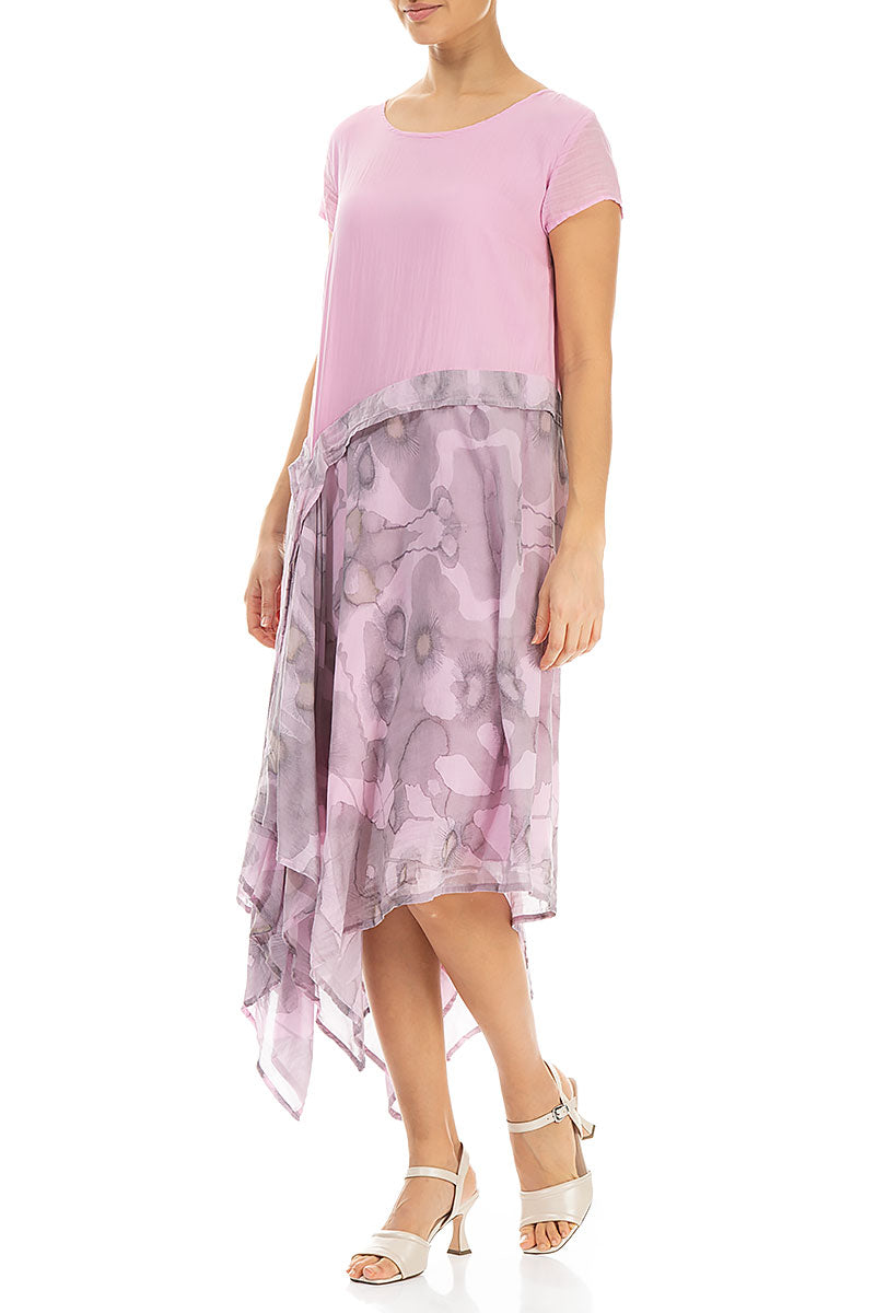 Floaty Camomile Taffy Pink Silk Cotton Dress 3