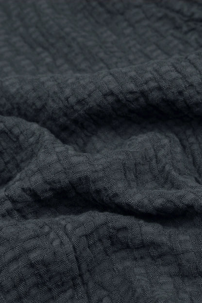 Floaty Slate Textured Linen Dress